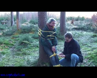 Sexy girls in ropes and cuffs with big gags - Tamara Attacked In The Forest